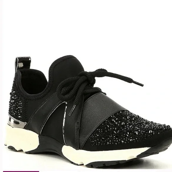 Carvela Lament Bling Embellished Women's Sneakers in Black Size 38.5 - Picture 1 of 9